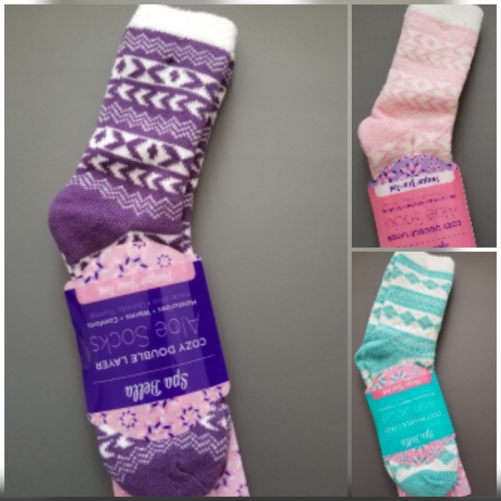 3 Pair! Luxury Aloe Spa Socks